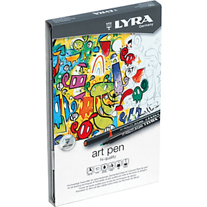 LYRA Hi-Quality Art Pen Pennarello, Punta fine, Fusto nero, Inchiostro in colori assortiti (confezione 10 pezzi) LYRA Hi-Quality Art Pen Pennarello, Punta fine, Fusto nero, Inchiostro in colori assortiti (confezione 10 pezzi)