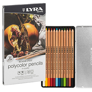 LYRA Pastelli colorati Rembrandt Polycolor - 3,7 mm - colori assortiti - astuccio in metallo 12 pezzi LYRA Pastelli colorati Rembrandt Polycolor - 3,7 mm - colori assortiti - astuccio in metallo 12 pezzi