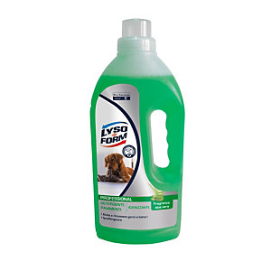 Lysoform Detergente igienizzante per pavimenti, ideale per gli ambienti frequentati dagli animali, Fragranza Aloe Vera, Flacone 1 l