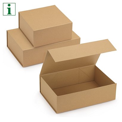 Magnetic Kraft gift boxes, 330x230x100mm, pack of 10