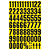 Magnetic mixed numbers, yellow, 23mm high - 3