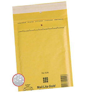 MAIL LITE 100 Pochettes d'expédition à bulle d'air, brun, pour DVDs MAIL LITE 100 Pochettes d'expédition à bulle d'air, brun, pour DVDs