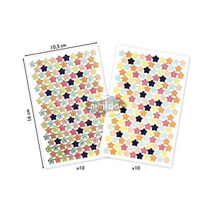 MAILDOR Sachet de 20 planches de gommettes repositionnables mini étoiles métal pastel assorties. MAILDOR Sachet de 20 planches de gommettes repositionnables mini étoiles métal pastel assorties.