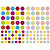 MAILDOR Sachet de 4 planches 10,5x16cm, 232 gommettes Initial rondes couleurs vif/pastel assorties - 1