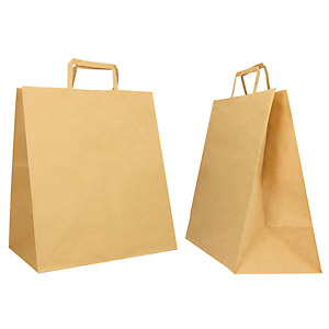 MAINETTI BAGS Shopper Flat Large - 28 x 17 x 32 cm - carta kraft - avana - conf. 250 pezzi MAINETTI BAGS Shopper Flat Large - 28 x 17 x 32 cm - carta kraft - avana - conf. 250 pezzi