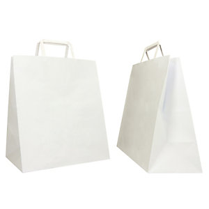 MAINETTI BAGS Shopper Flat Large - 28 x 17 x 32 cm - carta kraft - bianco  - conf. 250 pezzi
