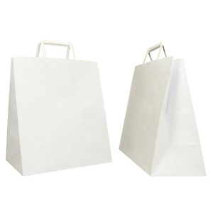 MAINETTI BAGS Shopper Flat Large - 28 x 17 x 32 cm - carta kraft - bianco - conf. 250 pezzi MAINETTI BAGS Shopper Flat Large - 28 x 17 x 32 cm - carta kraft - bianco - conf. 250 pezzi