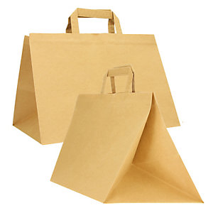 MAINETTI BAGS Shopper Flat XLarge - 32 x 22 x 24 cm - carta kraft - avana  - conf. 200 pezzi
