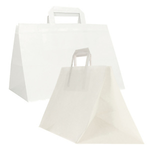 MAINETTI BAGS Shopper Flat XLarge - 32 x 22 x 24 cm - carta kraft - bianco - conf. 200 pezzi MAINETTI BAGS Shopper Flat XLarge - 32 x 22 x 24 cm - carta kraft - bianco - conf. 200 pezzi