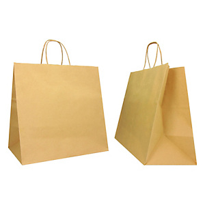 MAINETTI BAGS Shopper - maniglie cordino - 32 x 20 x 33 cm - carta biokraft - avana  - conf. 25 pezzi