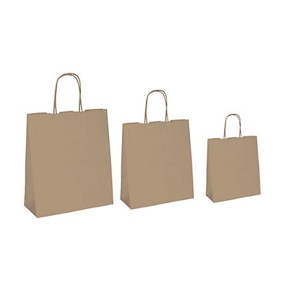 MAINETTI BAGS Shopper - maniglie cordino - 36 x 12 x 41 cm - carta biokraft - avana  - conf. 25 pezzi - 1