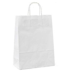 MAINETTI BAGS Shopper - maniglie cordino - 45 x 15 x 50 cm - carta kraft - bianco - conf. 25 pezzi MAINETTI BAGS Shopper - maniglie cordino - 45 x 15 x 50 cm - carta kraft - bianco - conf. 25 pezzi
