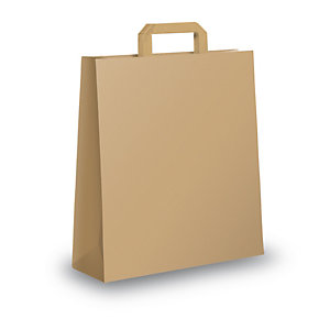 MAINETTI BAGS Shopper - maniglie piattina - 22 x 10 x 29 cm - carta kraft - avana  - conf. 350 pezzi