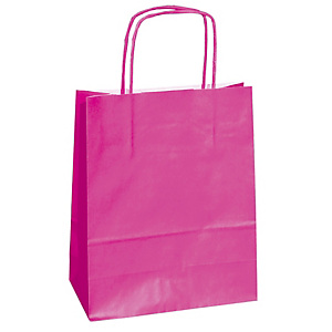 MAINETTI BAGS Shopper Twisted - maniglie cordino - 14 x 9 x 20 cm - carta kraft - magenta - conf. 25 pezzi MAINETTI BAGS Shopper Twisted - maniglie cordino - 14 x 9 x 20 cm - carta kraft - magenta - conf. 25 pezzi
