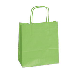 MAINETTI BAGS Shopper Twisted - maniglie cordino - 18 x 8 x 24 cm - carta kraft - mela verde  - conf. 25 pezzi