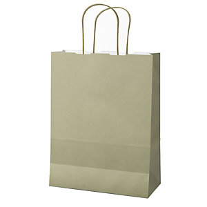 MAINETTI BAGS Shopper Twisted - maniglie cordino - 18 x 8 x 24 cm - carta kraft - salvia  - conf. 25 pezzi