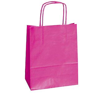 MAINETTI BAGS Shopper Twisted - maniglie cordino - 26 x 11 x 34,5 cm - carta kraft - magenta  - conf. 25 pezzi