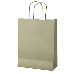 MAINETTI BAGS Shopper Twisted - maniglie cordino - 26 x 11 x 34,5 cm - carta kraft - salvia  - conf. 25 pezzi