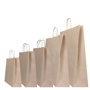 MAINETTI BAGS Shopper Twisted - maniglie cordino - 36 x 12 x 41 cm - carta kraft - sabbia - conf. 25 pezzi MAINETTI BAGS Shopper Twisted - maniglie cordino - 36 x 12 x 41 cm - carta kraft - sabbia - conf. 25 pezzi