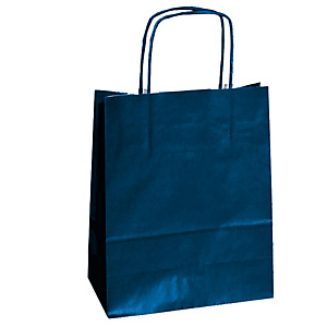 MAINETTI BAGS Shopper Twisted - maniglie cordino - 45 x 15 x 50 cm - carta kraft - blu - conf. 25 pezzi MAINETTI BAGS Shopper Twisted - maniglie cordino - 45 x 15 x 50 cm - carta kraft - blu - conf. 25 pezzi