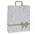 MAINETTI BAGS Shoppers - maniglie piattina - 26 x 11 x 34,5 cm - carta kraft - stars bianco  - conf. 25 pezzi - 3