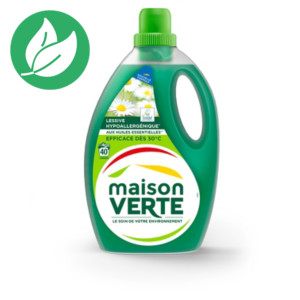 Maison Verte Lessive liquide hypoallergénique - 40 lavages - Bidon 2,4 L - Fraîcheur d'été