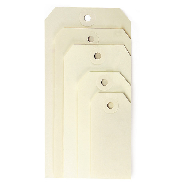 Manilamærke Beige M. Metaltråd 125x63mm - 1