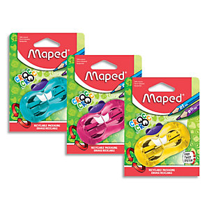 MAPED Blister taille-crayons CROC CROC TWIST, 2 usages. Design hamster. Coloris assortis