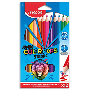 MAPED Boîte de 12 crayons de couleur Jumbo COLORPEPS STRONG GREEN