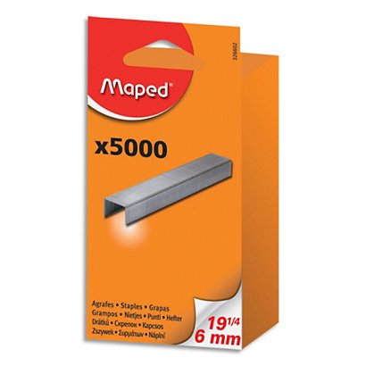 MAPED Boîte de 5000 Agrafes SP19 (6 mm) - jusqu'à 20 feuilles