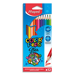 MAPED Color'Peps Cardboard Packs - 12 Crayons de couleur certifiés FSC