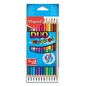 MAPED Color'Peps Duo - 12 Crayons de couleur 2-en-1 certifiés FSC