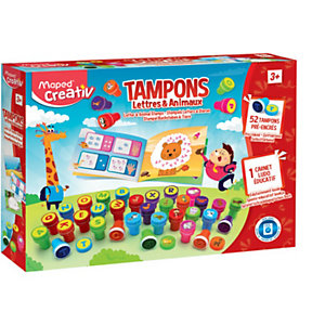 MAPED Creativ Coffret 52 tampons 'LETTRES & ANIMAUX'