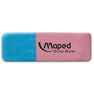 MAPED Gomme pour gommage de l'encre et du crayon DUO-GOM petit modèle MAPED Gomme pour gommage de l'encre et du crayon DUO-GOM petit modèle