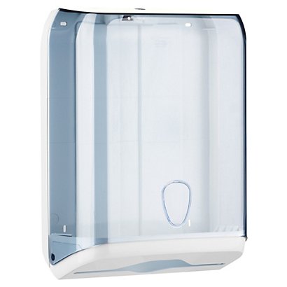 MAR PLAST Dispenser asciugamani piegati - 28x13,7x37,5 cm - plastica - bianco/azzurro trasparente - 1