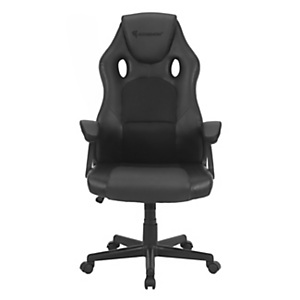Marcus Fauteuil Gamer ergonomique en PVC et tissus avec accoudoirs fixes - Réglable en hauteur - Noir Marcus Fauteuil Gamer ergonomique en PVC et tissus avec accoudoirs fixes - Réglable en hauteur - Noir
