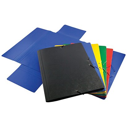 MARIOLA Nº 8 Color Carpeta de gomas, Folio, 3 solapas, cartón compacto gofrado, negro