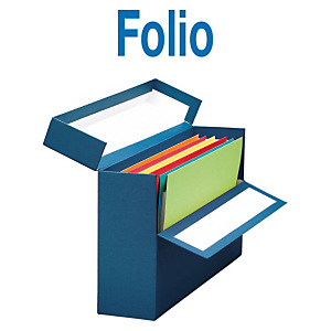 MARIOLA Caja Transferencia Cartón Folio, Forrada en papel tela, Tapa fija, Azul, 255 x 110 x 393 mm MARIOLA Caja Transferencia Cartón Folio, Forrada en papel tela, Tapa fija, Azul, 255 x 110 x 393 mm