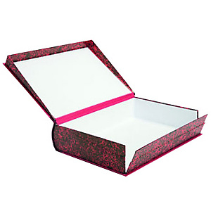 MARIOLA Caja Transferencia Cartón Folio, Tapa fija, Rojo Jaspeado, 360 mm x 250 mm x 90 mm MARIOLA Caja Transferencia Cartón Folio, Tapa fija, Rojo Jaspeado, 360 mm x 250 mm x 90 mm