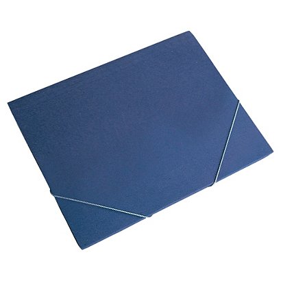 MARIOLA Clásica Carpeta de gomas, Folio, 3 solapas, lomo 10 mm, cartón, azul - 1