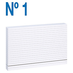 MARIOLA Fichas Nº 1 Cartulina, Rayado horizontal, Blanco, 65 x 95 mm MARIOLA Fichas Nº 1 Cartulina, Rayado horizontal, Blanco, 65 x 95 mm