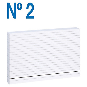 MARIOLA Fichas Nº 2 Cartulina, Rayado horizontal, Blanco, 75 x 125 mm MARIOLA Fichas Nº 2 Cartulina, Rayado horizontal, Blanco, 75 x 125 mm