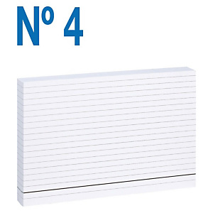 MARIOLA Fichas Nº 4 Cartulina, Rayado horizontal, Blanco, 125 x 200 mm MARIOLA Fichas Nº 4 Cartulina, Rayado horizontal, Blanco, 125 x 200 mm