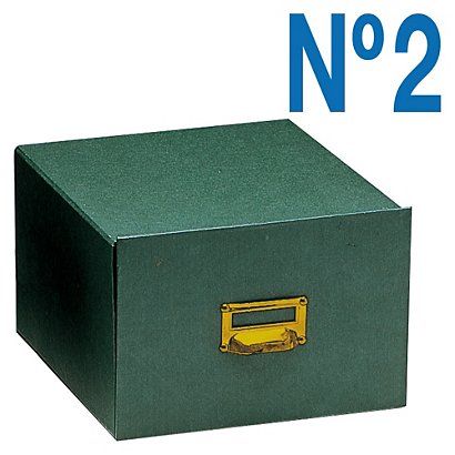 MARIOLA Fichero Cartón Nº 2, Tirador metálico, Tapa fija, Verde, 100 x 155 x 350 mm - 1