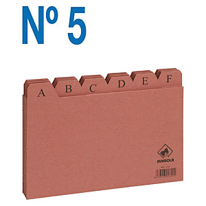 MARIOLA Separadores Fichas Nº 5 Cartulina, Posiciones A-Z, Marrón, 160 x 215 mm MARIOLA Separadores Fichas Nº 5 Cartulina, Posiciones A-Z, Marrón, 160 x 215 mm