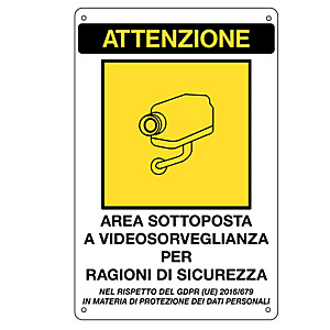 MARKIN Cartello adesivo - AREA SOTTOPOSTA A VIDEOSORVEGLIANZA… - 20x30 cm MARKIN Cartello adesivo - AREA SOTTOPOSTA A VIDEOSORVEGLIANZA… - 20x30 cm