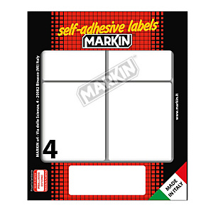 MARKIN Etichette adesive - in carta - permanenti - 70 x 56 mm - 4 et/fg - 10 fogli - bianco MARKIN Etichette adesive - in carta - permanenti - 70 x 56 mm - 4 et/fg - 10 fogli - bianco