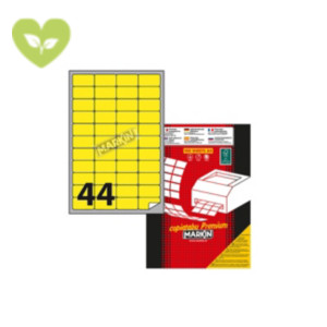 MARKIN Etichette adesive multiuso permanenti, 47,5 x 25 mm, 100 fogli, 44 etichette per foglio, Giallo fluo MARKIN Etichette adesive multiuso permanenti, 47,5 x 25 mm, 100 fogli, 44 etichette per foglio, Giallo fluo