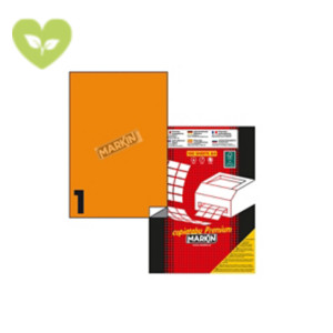 MARKIN Etichette adesive multiuso permanenti C503, 210 x 297 mm, 100 fogli, 1 etichetta per foglio, Arancio fluo MARKIN Etichette adesive multiuso permanenti C503, 210 x 297 mm, 100 fogli, 1 etichetta per foglio, Arancio fluo