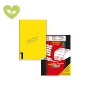 MARKIN Etichette adesive multiuso permanenti C503, 210 x 297 mm, 100 fogli, 1 etichetta per foglio, Giallo pastello MARKIN Etichette adesive multiuso permanenti C503, 210 x 297 mm, 100 fogli, 1 etichetta per foglio, Giallo pastello